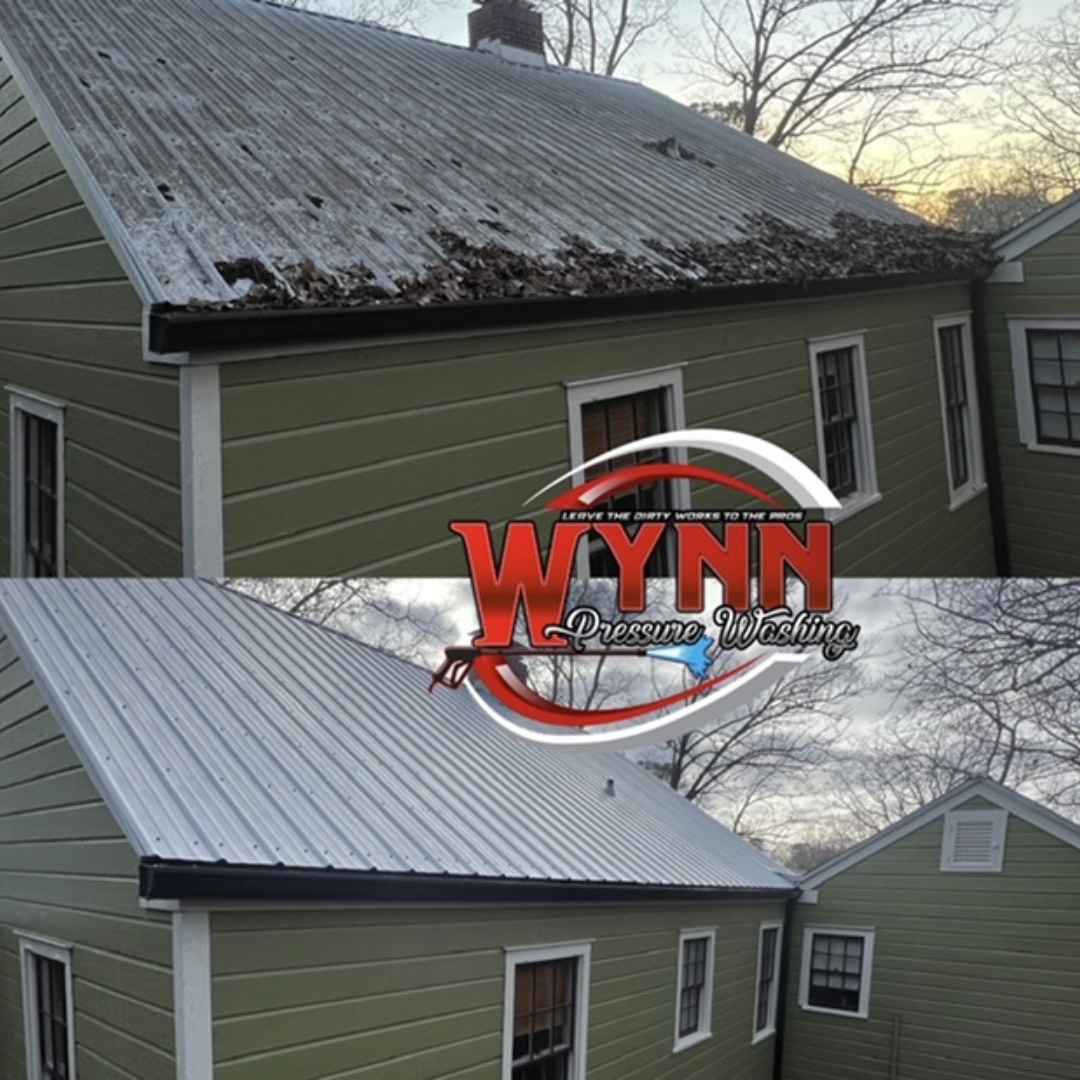 before and after of roof and gutter cleaning